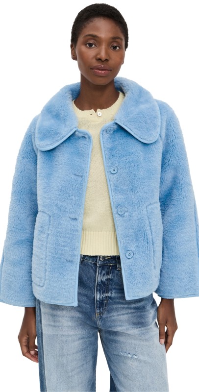 The Tiny Big Sister Faux Fur Coat Blue