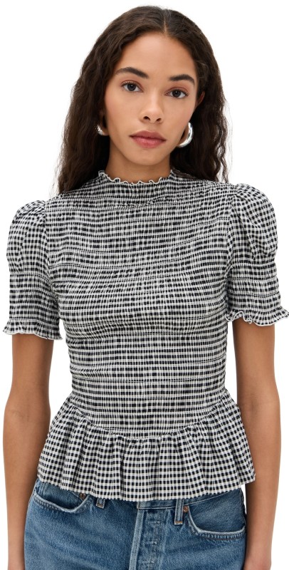 Reformation Aggie Top Remy Check