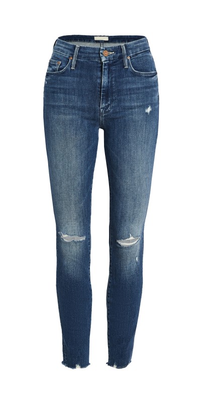 MOTHER High Waisted Looker Ankle Fray Jeans Get Your Groove Back