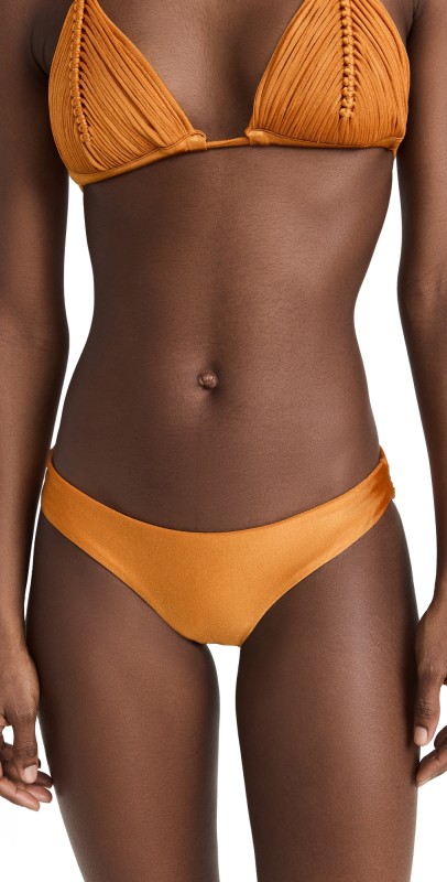 PQ Swim Basic Ruched Full Coverage Bikini Bottoms Sand Dune