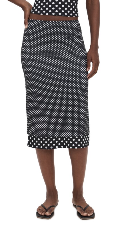 Miaou Maria Skirt Black And White Polka Dot
