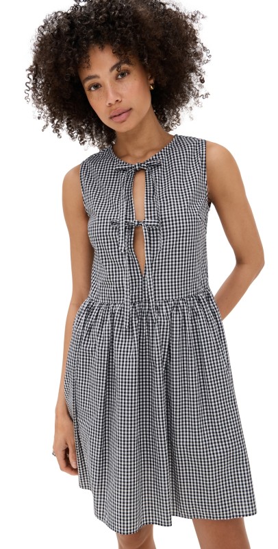 Playa Lucila Tie Up Gingham Dress Gingham