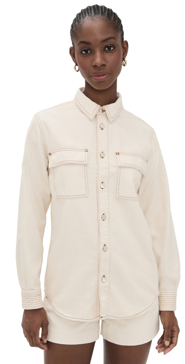 FRAME The Trapunto Shirt Vanilla Bean