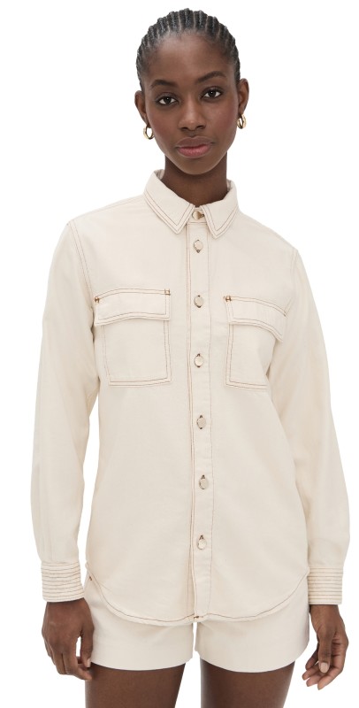 FRAME The Trapunto Shirt Vanilla Bean