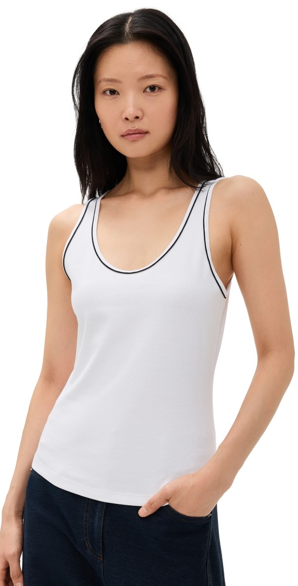 Theory Scoop Neck Tank Ivory