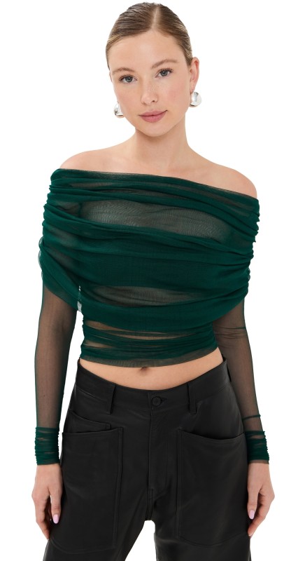 Christopher Esber Veiled Top Evergreen