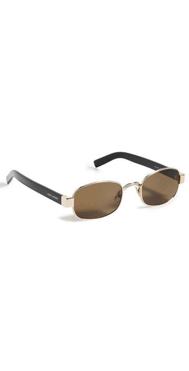 Saint Laurent SL 706 Sunglasses Gold/Black/Brow