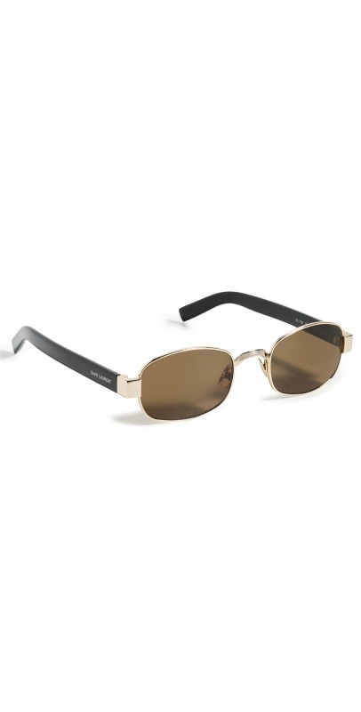 Saint Laurent SL 706 Sunglasses Gold/Black/Brow