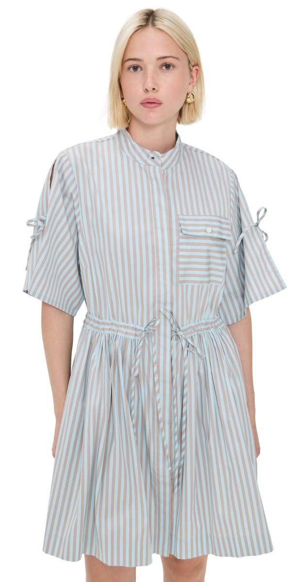 HEVRON Febe Dress Ice Blue Stripe