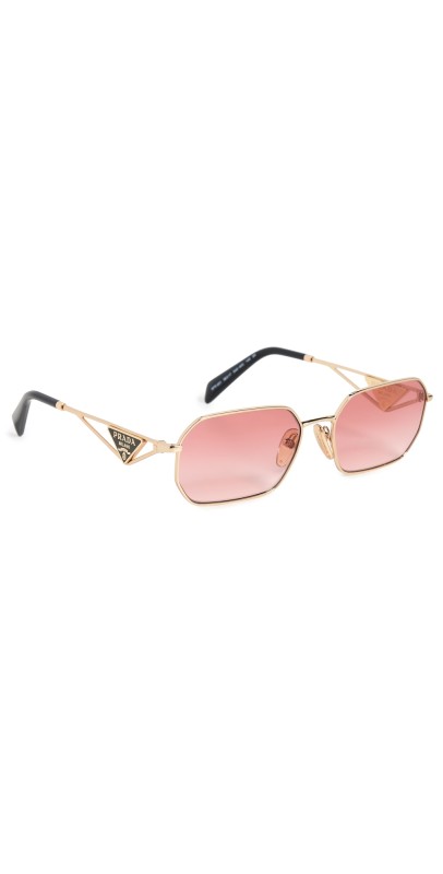 Prada Rectangular Triangle Logo Sunglasses Pink