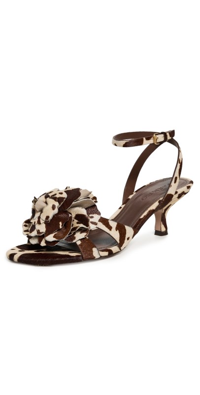 FARM Rio Flower Kitten Heel Sandals Cow