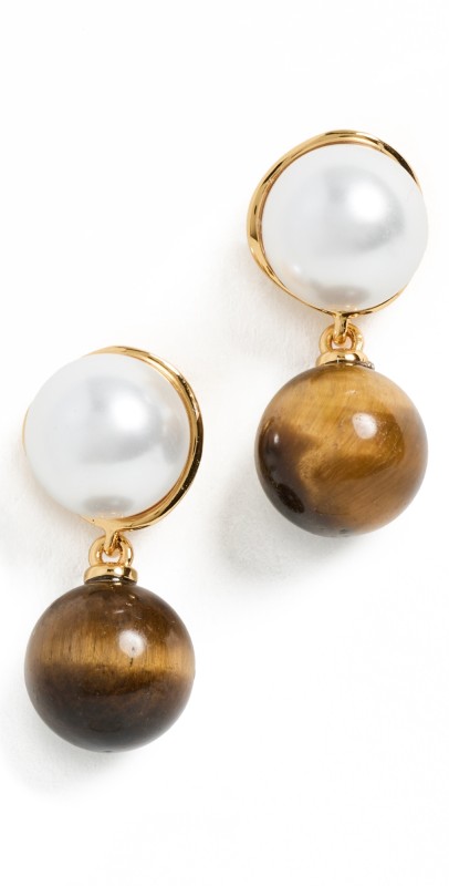 SHASHI Bianca Earrings Gold/Pearl