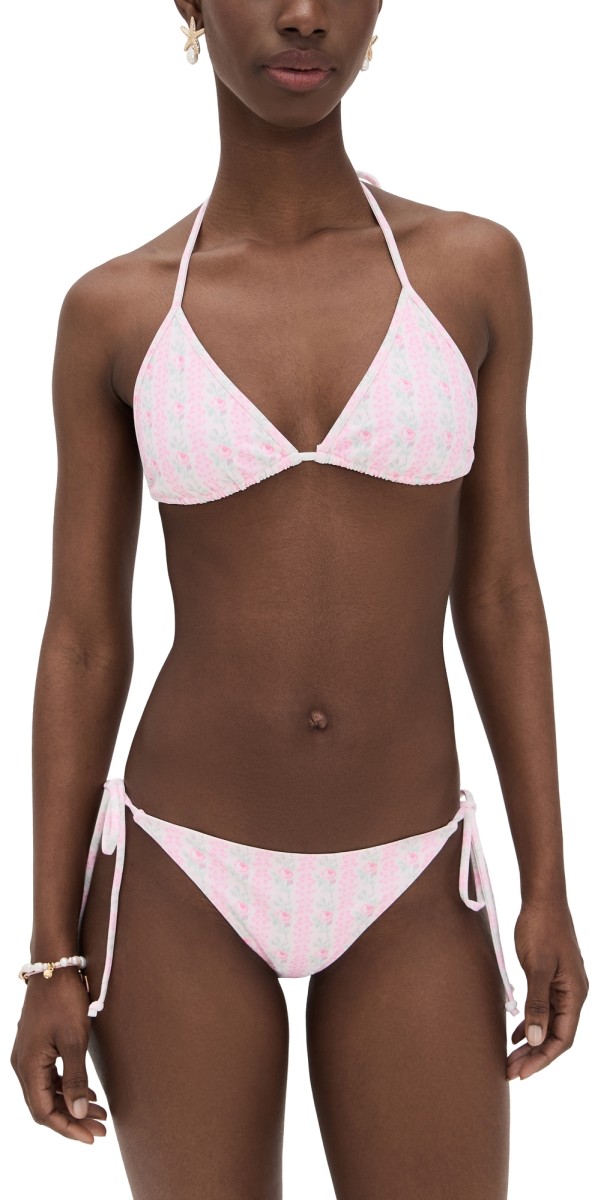 LoveShackFancy Harbor Bikini Set STRAWBERRY MACAROON