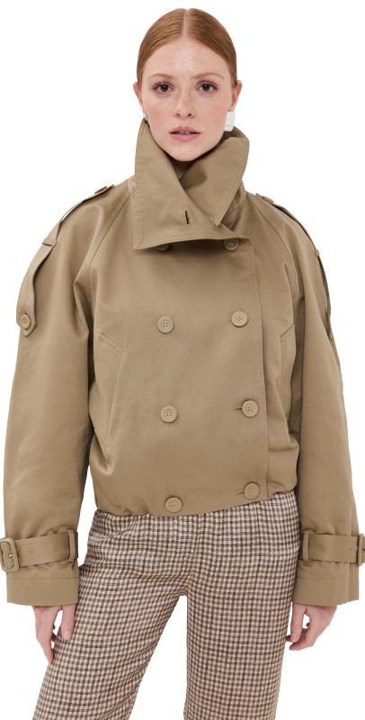 Acne Studios Trench Twill Jacket Mud Beige