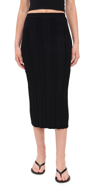 Proenza Schouler Ryanne Skirt in Column Rib Black