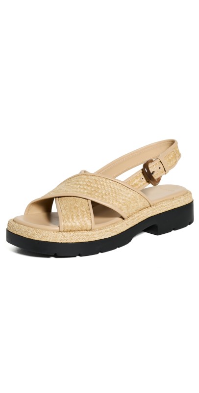Vince Helena Raffia Sandals Toasted Wheat