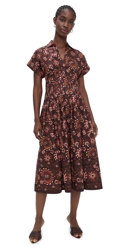 Cara Cara Nash Midi Dress Batik Vine Wine