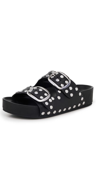 Loeffler Randall Jack Two Band Sandals Black/Silver