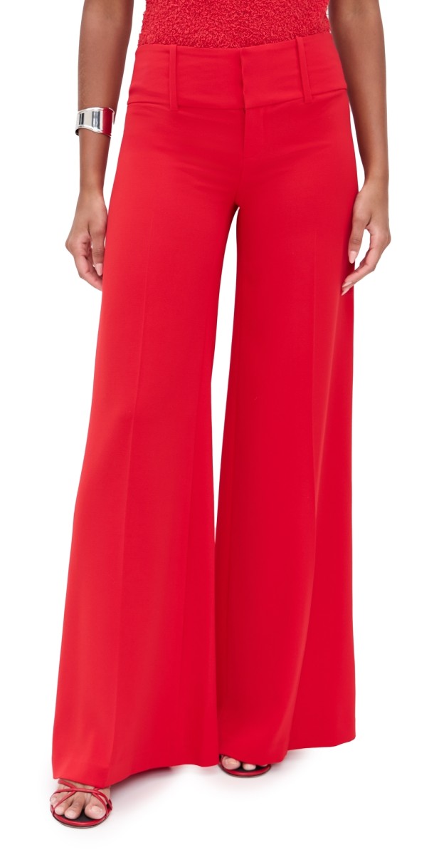 alice + olivia Olivia Wide Leg Pants Bright Ruby