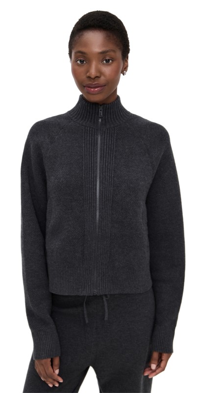 Lunya Cottonsilk Bomber Zip Up Waving Shadow