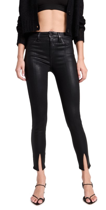 L'AGENCE Jyothi Split Ankle Pants Noir Coated