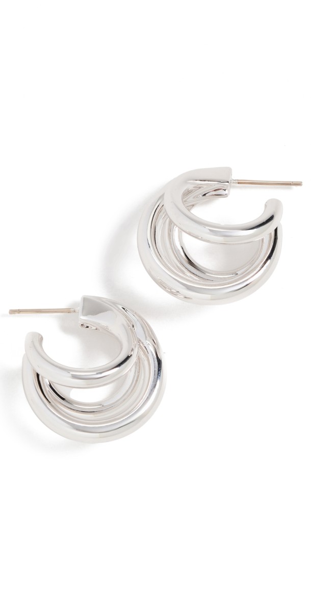 Jennifer Fisher Triple Lilly Huggies Silver