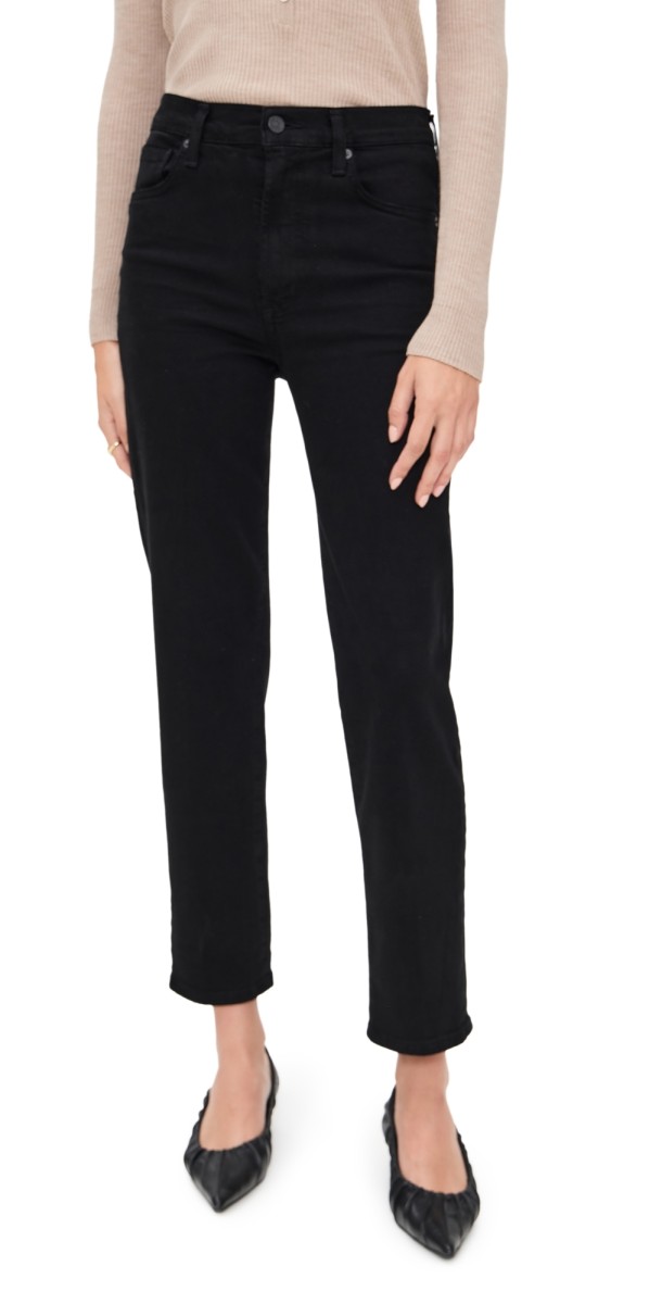 Citizens of Humanity Caia High Rise Straight Jeans Plush Black