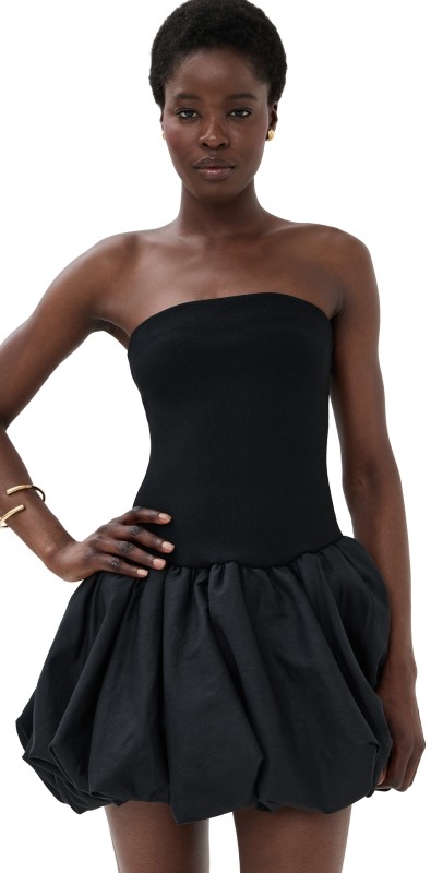 SIMKHAI Pollie Bubble Mini Dress Black