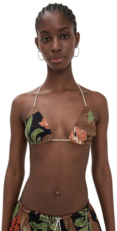 Fe Noel Triangle Bungee Bra Palm Jacquard