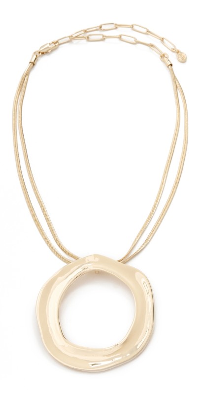 Ettika Round Pendant Necklace Gold