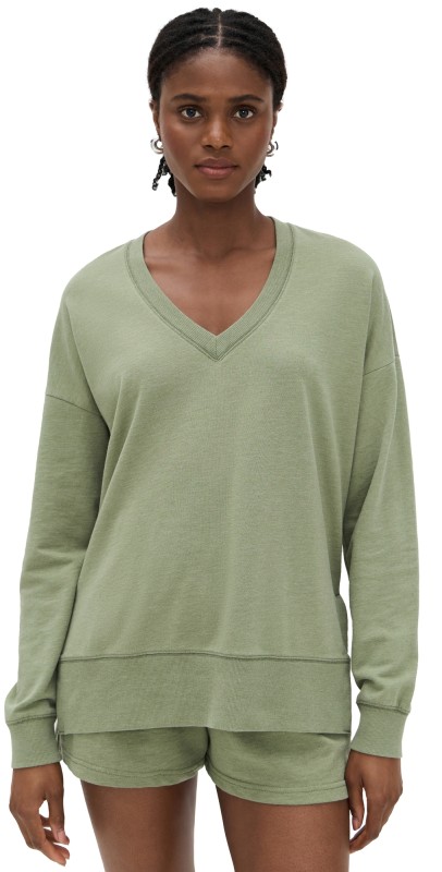 Z Supply V Neck Weekender Sweatshirt Avocado