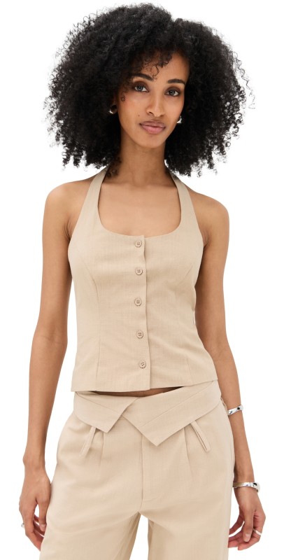 Lioness Daydream Halter Top Deep Wheat
