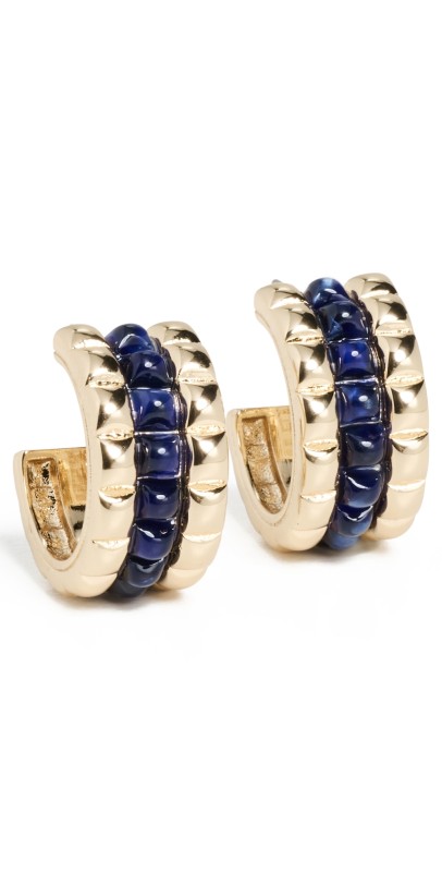 Roxanne Assoulin The Puffy Stud Hoops In Lapis Lapis