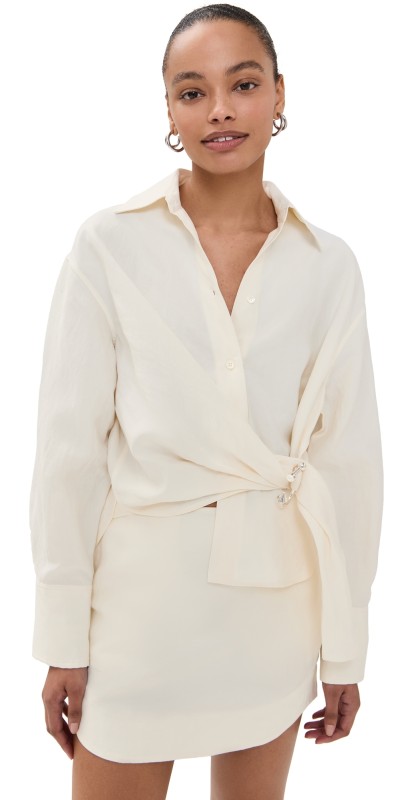 JW Anderson Draped Twisted Shirt Off White