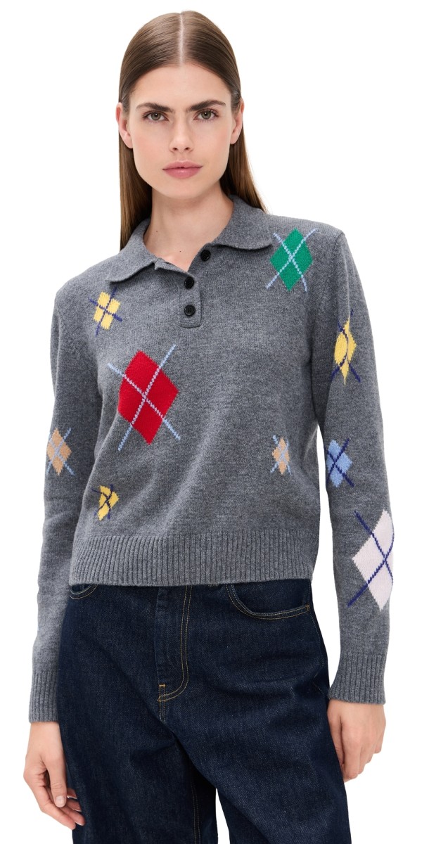 MSGM Argyle Sweater Grey