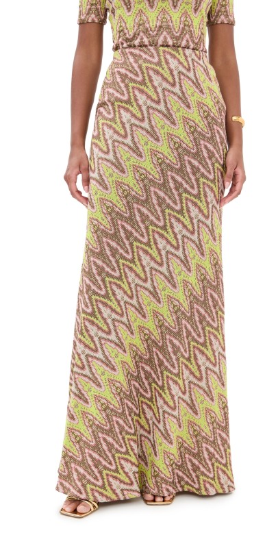 Silvia Tcherassi Famara Skirt Zigzag Neon