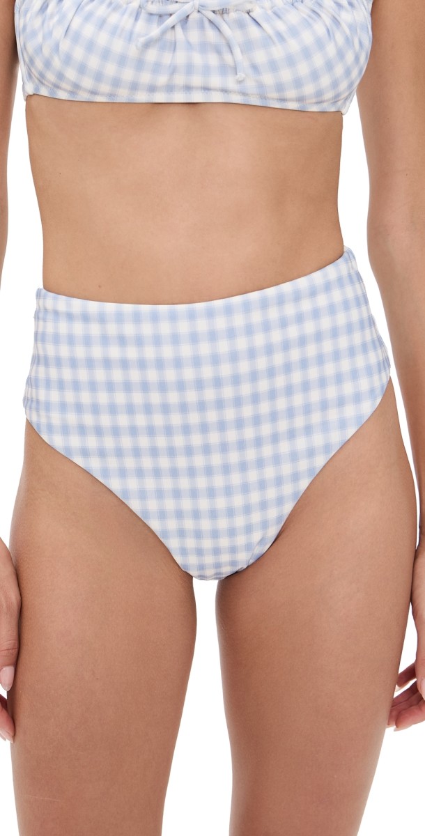 Reformation Ana Bikini Bottoms Crystal Check