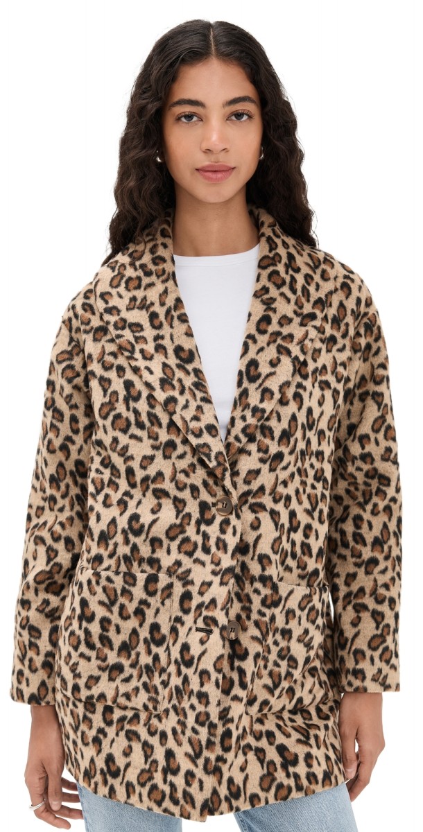 Z Supply Lennon Animal Coat Suede