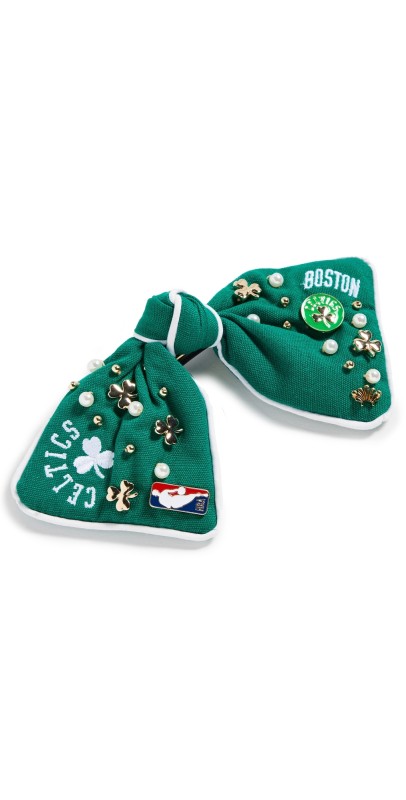 Lele Sadoughi Lele x Boston Celtics Embroidered Bow Celtics Green 300
