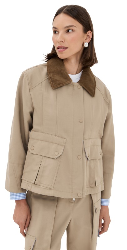 3.1 Phillip Lim Cropped Flounce Combo Jacket Praline Multi
