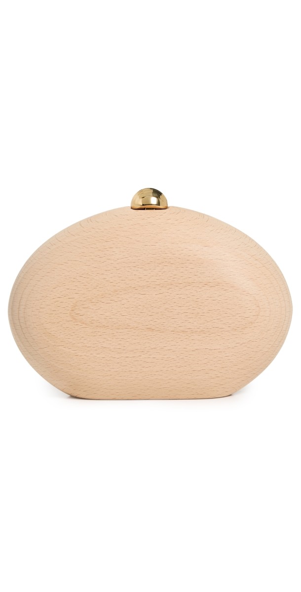 ALEXIS Athena Wood Clutch Natural