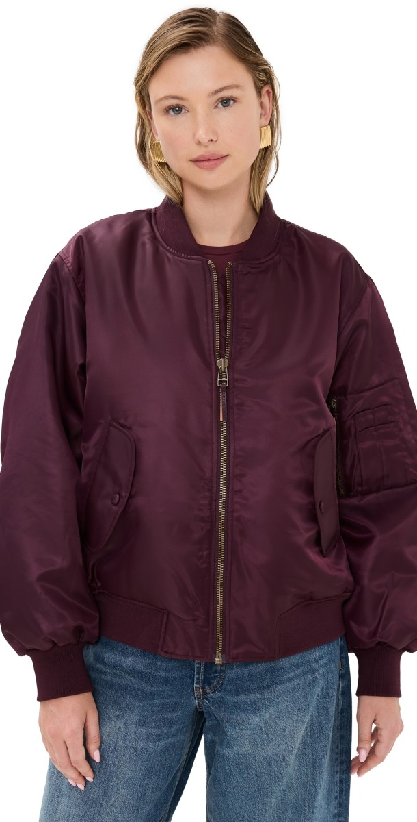ANINE BING Leon Bomber Jacket Bordeaux