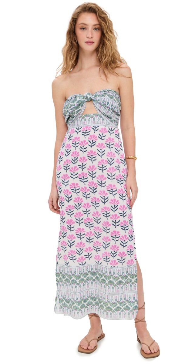 Bell Bowie Maxi Dress Fuchsia Navy Flower