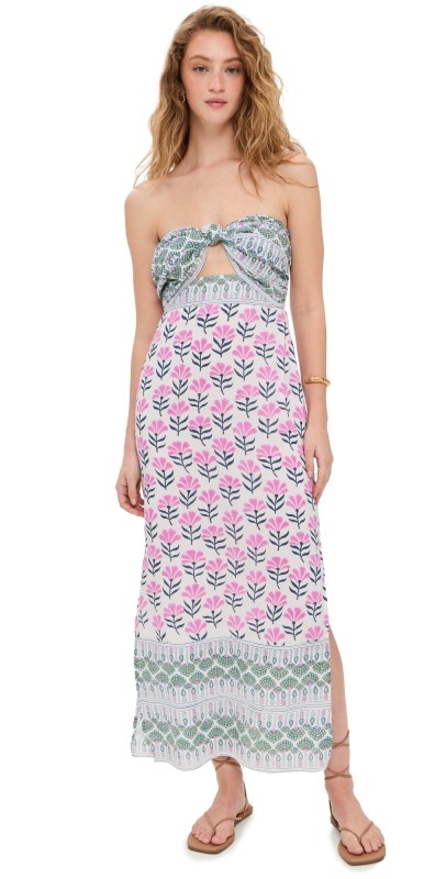 Bell Bowie Maxi Dress Fuchsia Navy Flower
