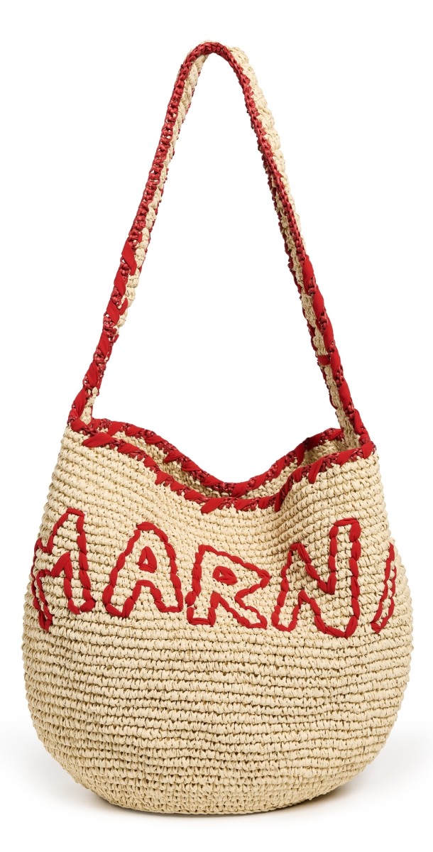 Marni Hobo Medium Bag Natural/Red