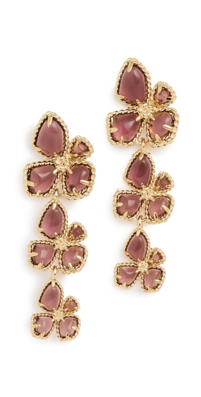 Zimmermann Bloom Large Dangles Gold/Burgundy