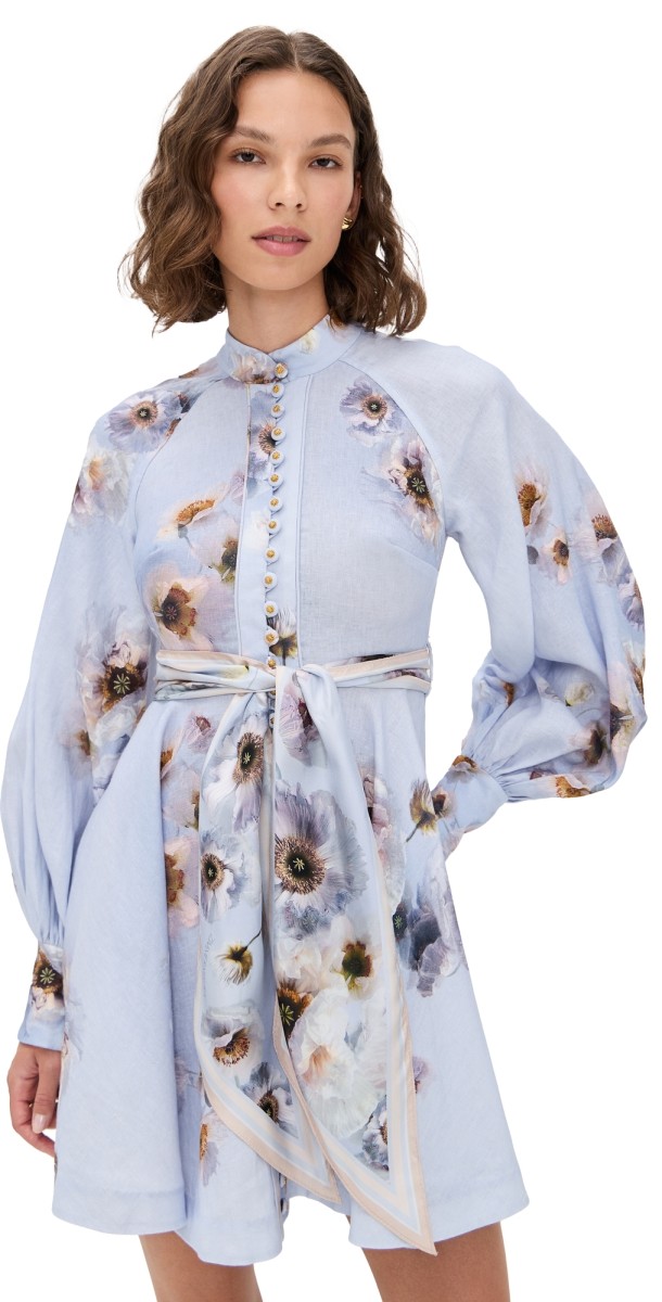 Zimmermann Hypnotic Fit & Flare Dress Lilac Poppy
