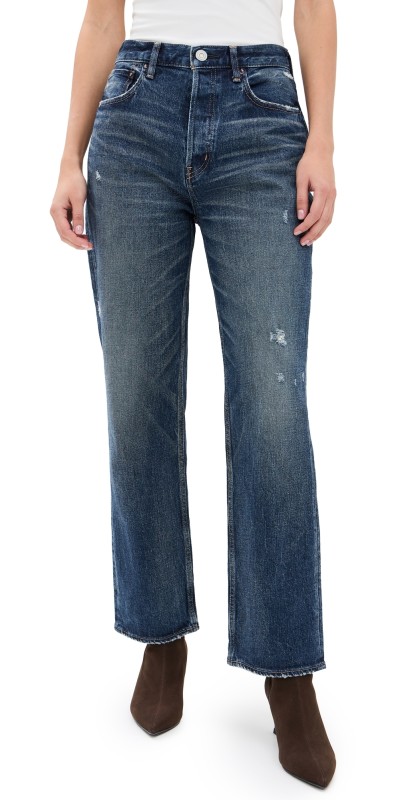 MOUSSY VINTAGE MV Welaka Wide Straight Jeans Dark Blue