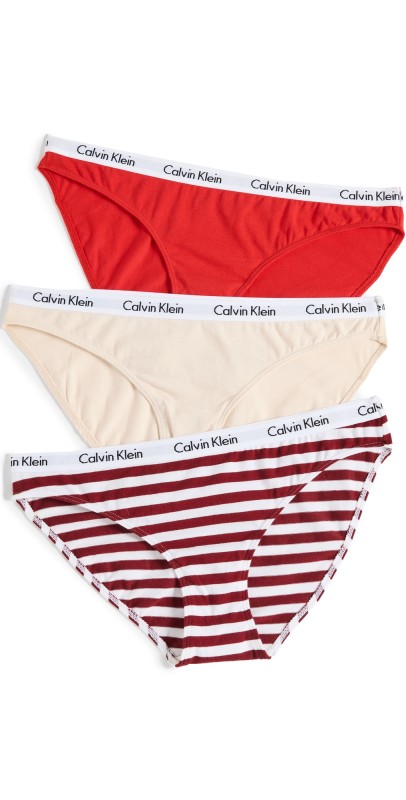 Calvin Klein Underwear Carousel Bikini 3 Pack Tapioca/Exact/Rainers Stripe_R