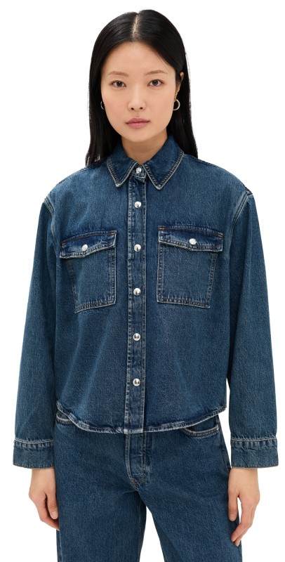 ANINE BING Paxton Shirt Blue